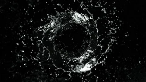 Super slow motion of rotating water in twister shape, dark background Stock Footage 211709686