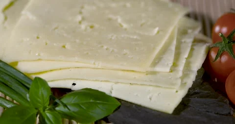 Super Slow Motion Sandwich Chef Layering Sliced Cheese With Basil And Tomatoes Stock Footage 334708226