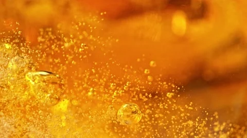 Super Slow Motion Shot of Abstract Beer Background at 1000fps. Stock Footage 160098783