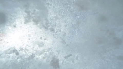 Super Slow Motion Shot of Big Snow Avalanche Falling on Camera at 1000fps. Stock Footage 299071819