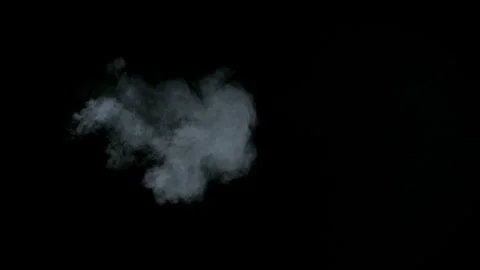 Super Slow Motion Shot of Blowing White Powder Cloud Isolated on Black Video stock 327687016