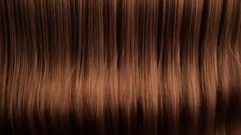 Super Slow Motion Shot Brown Straight Hair Waves at 1000 fps. Stock Footage 328461745