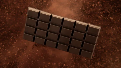 Super Slow Motion Shot of Chocolate Bar and Cocoa Powder Exploded Towards Camera 스톡 동영상 303021246