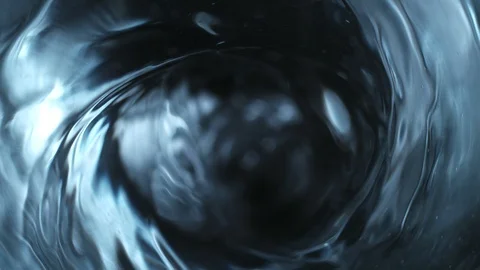 Super Slow Motion Shot of Clear Water Vortex at 1000 fps. Stock Footage
