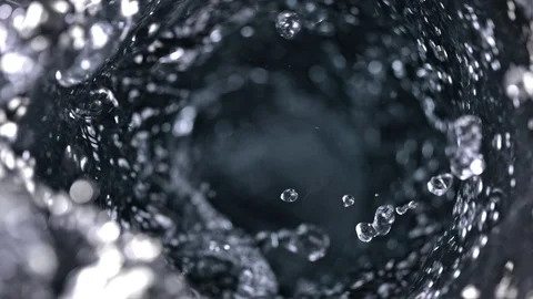 Super Slow Motion Shot of Clear Water Vortex at 1000 fps. 스톡 동영상 111007597