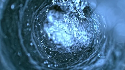 Super Slow Motion Shot of Clear Water Vortex at 1000 fps. Stock Footage 113094438