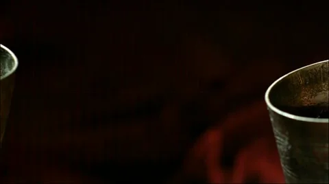 Super Slow Motion shot of Clinking Wine Glasses Video stock 64454062