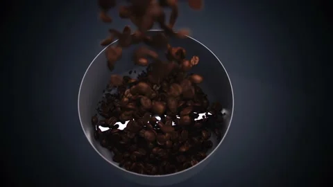 Super Slow Motion Shot of Coffee Beams Exploding in Coffee Grinder on Studio Stock Footage 230100149