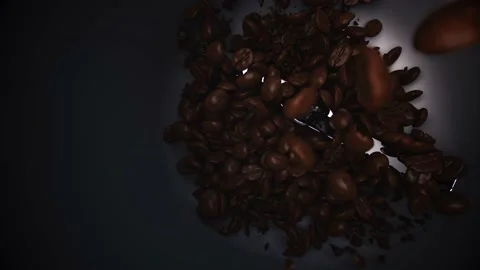 Super Slow Motion Shot of Coffee Beams Exploding in Coffee Grinder on Studio Stock Footage 230100154