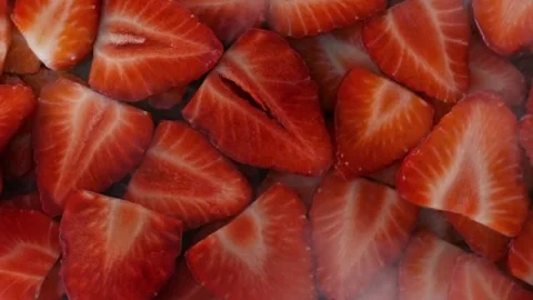 Super Slow Motion Shot of Cold Strawberry Background at 1000fps. Stock Footage 340008459