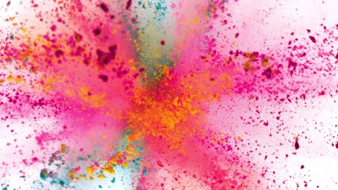 Super Slow Motion Shot of Color Powder Explosion Isolated on White Background at Stock Footage 337939894