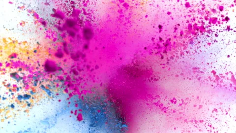 Super Slow Motion Shot of Color Powder Explosion Isolated on White Background at Stock Footage 339559180