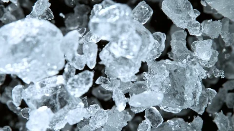 Super Slow Motion Shot of Exploding Crushed Ice Towards Camera at 1000fps. Stock Footage 119949442