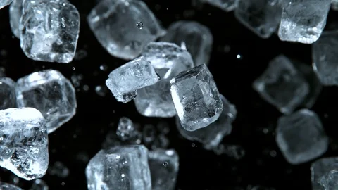 Super Slow Motion Shot of Exploding Crushed Ice Towards Camera at 1000fps. Stock Footage 120882989