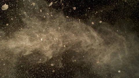 Super Slow Motion Shot of Exploding Soil with Rocks at 1000fps. Stock Footage 320202535