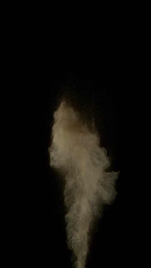 Super Slow Motion Shot of Exploding Soil and Dust on Black at 1000fps. Stock Footage 330939853