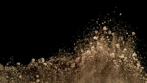 Super Slow Motion Shot of Exploding Soil with Rocks Camera at 1000fps. Stock Footage 330940207