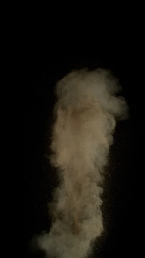 Super Slow Motion Shot of Exploding Dust ang Soil on Black at 1000fps. Stock Footage 331403873