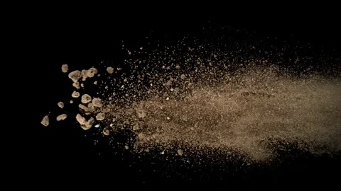 Super Slow Motion Shot of Exploding Soil at 1000fps. Stock Footage 341232653