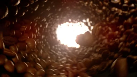 Super Slow Motion Shot of Falling Coffee Beans into Cup Stock Footage 228778087