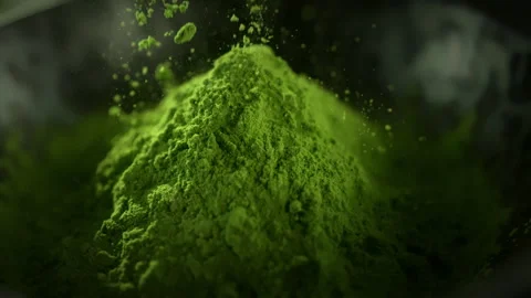 Super Slow Motion Shot of Falling Matcha... | Stock Video | Pond5