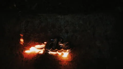Super Slow Motion Shot of Fire Flames Isolated on Black Background. Stock Footage 147353070
