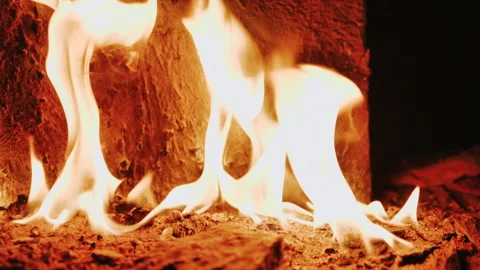 Super Slow Motion Shot of Fire Flames Isolated on Black Background. Stock Footage 147353252