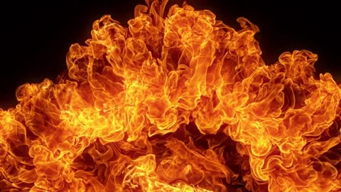 Super Slow Motion Shot of Fire Background Isolated on Black at 1000fps. Stock Footage 242322193