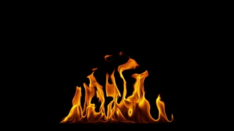 Super Slow Motion Shot of Fire Flame Isolated on Black Background at 1000fps. Stock Footage 334030446