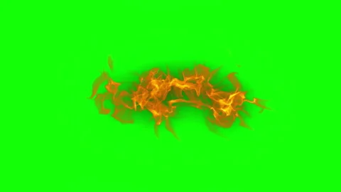 Super Slow Motion Shot of Fire Flames on Green Screen and White Background at Stock Footage 341832127