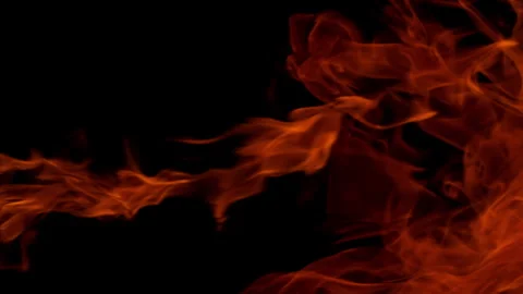 Super Slow Motion Shot of Fireball Transition Isolated on Black Background at Stock Footage 318218443