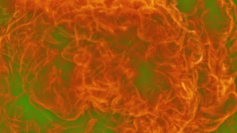 Super Slow Motion Shot of Fireball Explosion Transition on Green Screen and Stock Footage 341231814