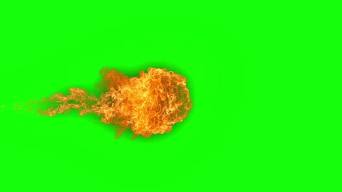 Super Slow Motion Shot of Fireball Explosion on Green Screen and White Stock Footage 341232563