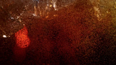 Super Slow Motion Shot of Fizzing Cola Lemonade at 1000fps. Stock Footage 336246557