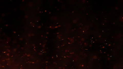 Super Slow Motion Shot of Flying Fire Sparks Isolated on Black Background at Stock Footage 341831253