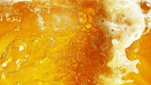 Super Slow Motion Shot Fresh Beer Wave from Top Shot at 1000fps. Stock Footage 148964166