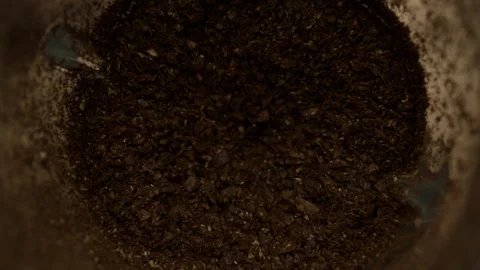 A Super Slow Motion Shot of Fresh Coffee Beans in a Grinder Stock-Footage 270405404