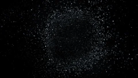 Super Slow Motion Shot of Glittering Particle Background with Camera Rotation at Stock Footage 282349056