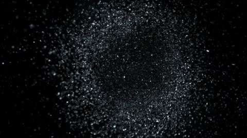 Super Slow Motion Shot of Glittering Particle Background with Rotation, 1000fps Stock Footage 284885014