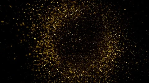 Super Slow Motion Shot of Glittering Particles on Black with Rotation, 1000fps Stock Footage 287917460