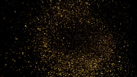Super Slow Motion Shot of Glittering Particles on Black with Rotation, 1000fps Stock Footage 288533724