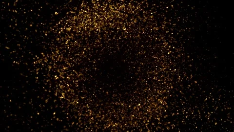 Super Slow Motion Shot of Glittering Particles on Black with Rotation, 1000fps Stock Footage 289068610