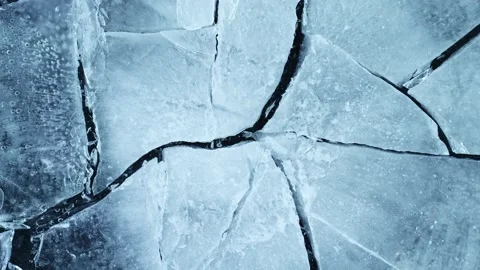 Super Slow Motion Shot of Ice Breaking at 1000 fps. Stock Footage