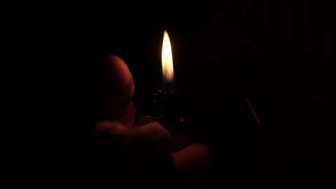 Super Slow Motion Shot of Igniting Metallic Lighter Stock Footage 145776593