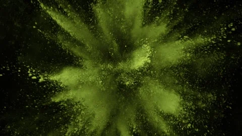 Super Slow Motion Shot of Matcha or Spirulina Powder Exploded Towards at 1000fps Video stock 283255530
