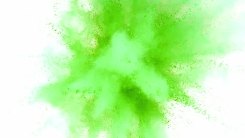 Super Slow Motion Shot of Matcha Powder Exploded Towards Camera Isolated on Video stock 313980701