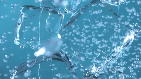 Super Slow Motion Shot of Moving Bubbles on Blue Background  1000fps Stock Footage 270753958