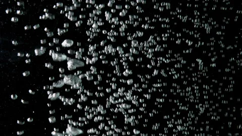 Super Slow Motion Shot of Moving Bubbles on Back Background  1000fps Stock Footage 270754397