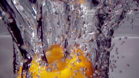 Super Slow Motion Shot of Moving Bubbles and orange 1000fps Stock-Footage 270754659