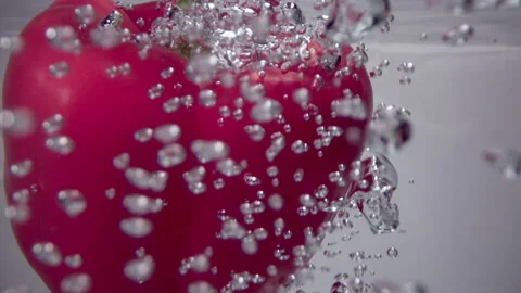 Super Slow Motion Shot of Moving Bubbles and paprika  1000fps Stock Footage 270754886